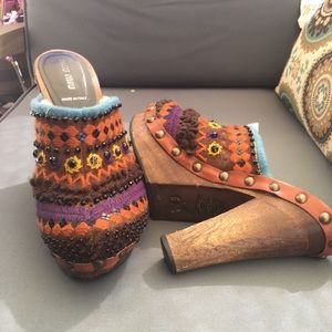 Miu Miu embellished suede mules